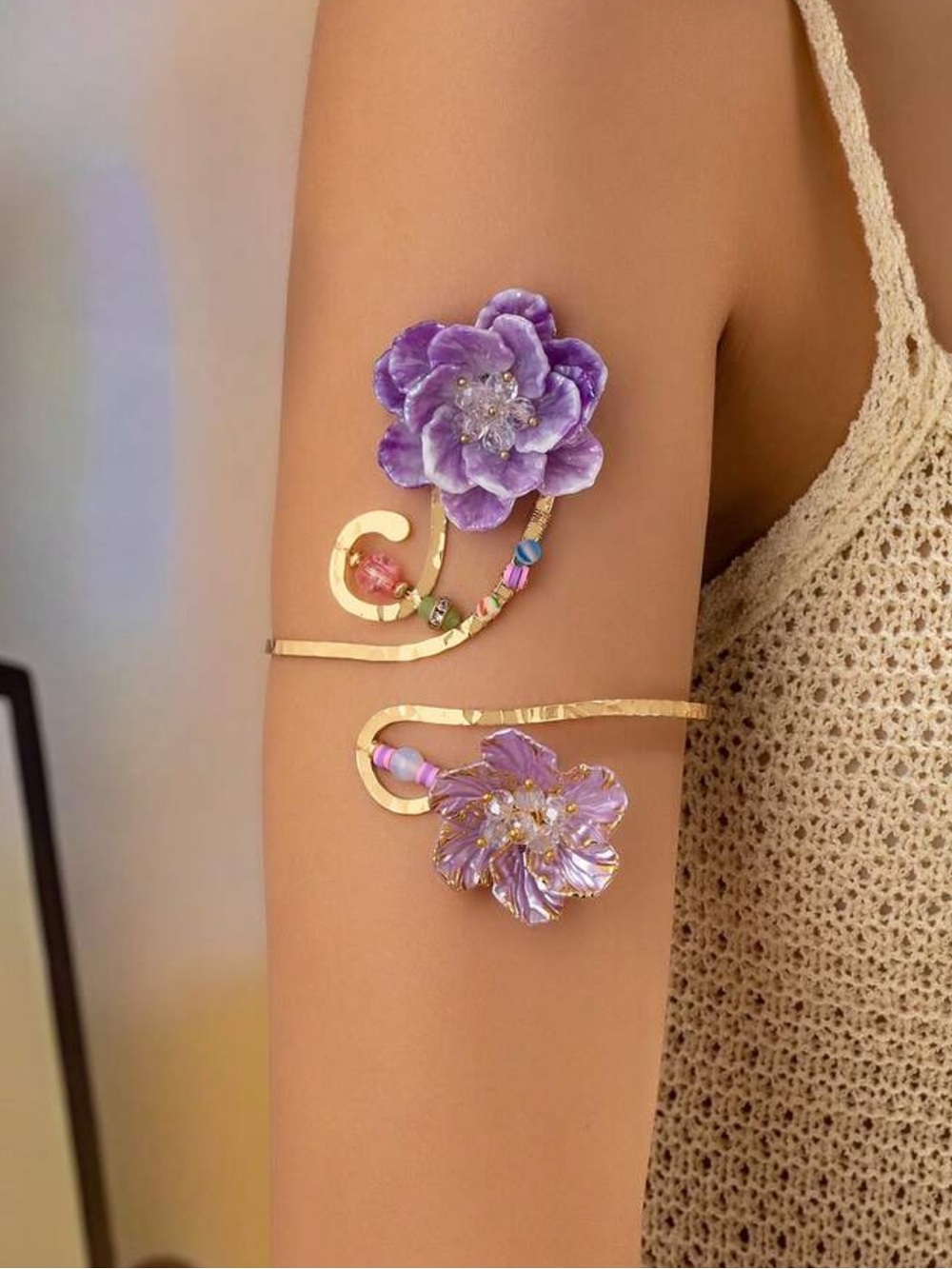 1pc Women Leaf Multi-Color Arm Band,
